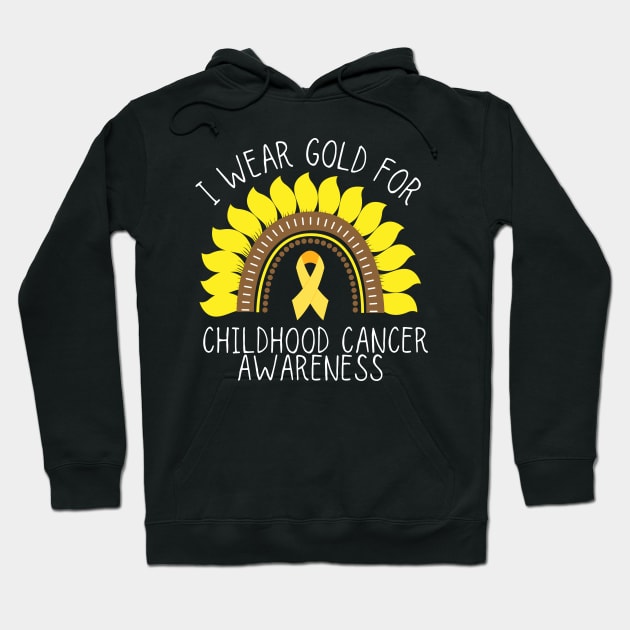 I Wear Gold For Childhood Cancer Awareness Hoodie by Gravity Zero